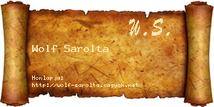 Wolf Sarolta névjegykártya